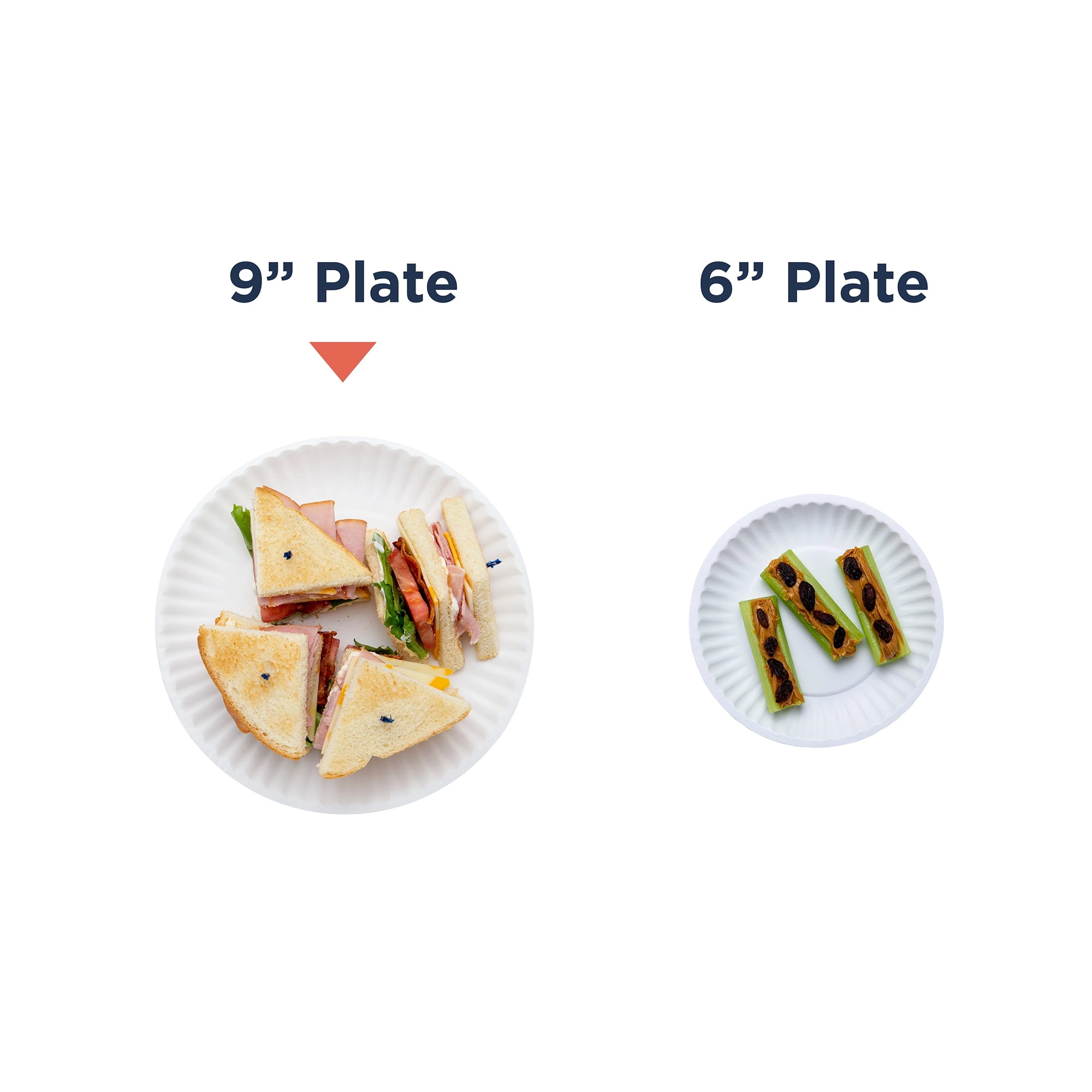 Great Value Uncoated Paper Plates, 9in, 100 Count