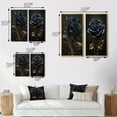 thumbnail image 4 of Designart "Vintage Blue Golden Rose I" Floral Rose Framed Wall Art Set Of 2 - Traditional Blue Framed Canvas Set For Living Room Decor, 4 of 6
