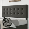 thumbnail image 1 of Full Size Platform Bed Frame with 4 Storage Drawers & Headboard,Faux Leather or Linen, Button Tufted Platform, Strong Wooden Slats,No Box Spring Needed, 1 of 15