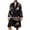 Black, variant on Herrnalise Pajama Sets for Men Casual Long Sleeves Lace-up Print Home Pocket Long Pajama Robe Red