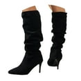 thumbnail image 3 of eileial Womens Over The Knee Boots Thigh High Pointed Toe Slouchy Stiletto High Heel Long Sexy Dress Fall Shoes,Black 7, 3 of 6