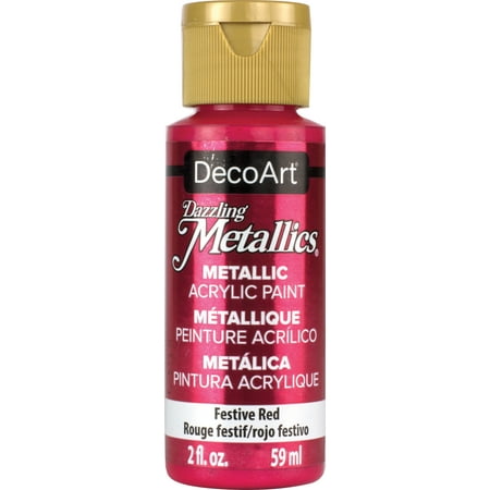 DecoArt Dazzling Metallics Acrylic Paint 2oz-Festive Red