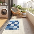 thumbnail image 4 of Yayeee Doormat for Indoor Entrance 32" x 20" Non Slippery Floor Rug, Blue and Gray Plaid Pattern, 4 of 8