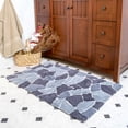 thumbnail image 2 of Chesapeake Boulder 2pc Silver Blue Washable Bath Rug Set (21"x34" & 24"x40"), 2 of 6
