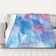 thumbnail image 5 of YFYANG Lightweight Warm Flannel Blanket, Abstract Blue Watercolor Art Throw Blanket for Bed, Sofa, Travel, Camping, 80"x60", 5 of 7