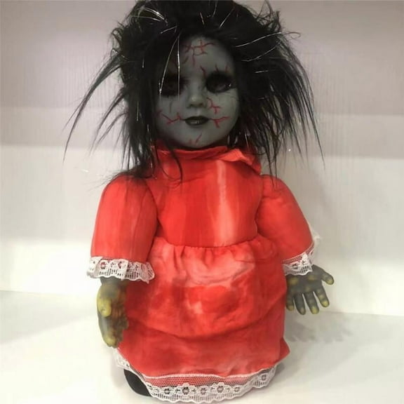 Animated Halloween Decorations with Movable Legs, Voice-Controlled Scary Prank Props for Indoor/Outdoor Parties, Home Haunted Decorations (Batteries Not Included) Perfect Halloween Surprise Gift!