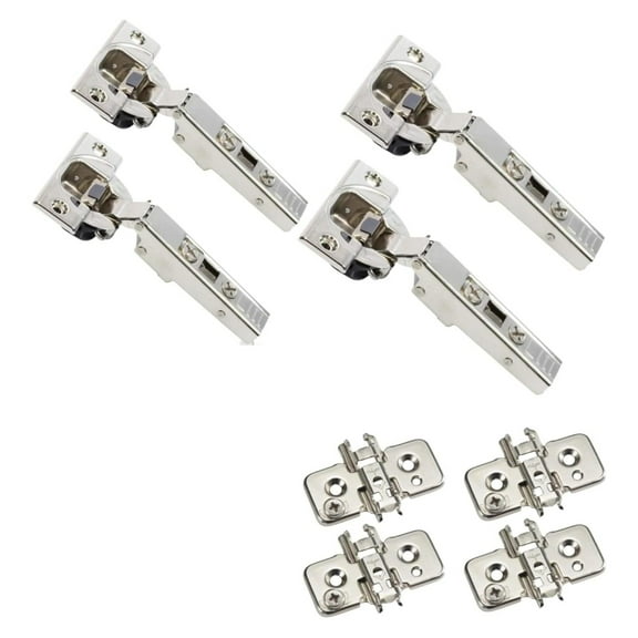 110 Degree Soft Close Hinges - Full Overlay Frameless Cabinet Hinges Kit with Screws & Bumpers