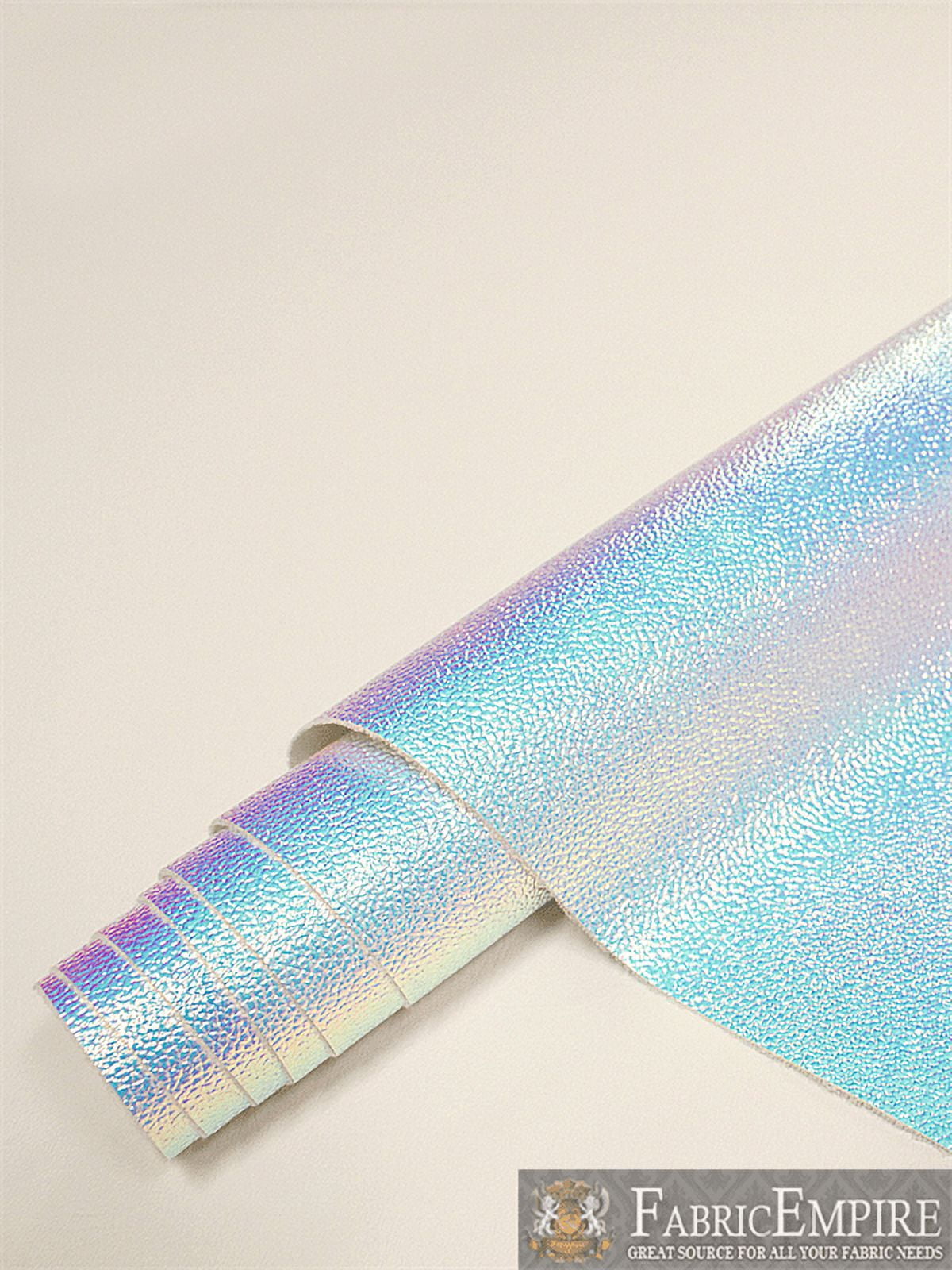 Fabric Empire Vinyl Upholstery Embossed Skin Holographic Glossy Fabric 54" Wide Sold by The Yard (Light Blue)