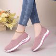 thumbnail image 5 of Aobny Walking Shoes Womans Shoes Mesh Shoes Flatform Easy Spirit Shoes Shoe Soft Toe Slip-On Flat Heel Pink Round Toe Womens Summer Shoes,Size 40, 5 of 9