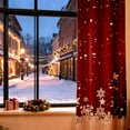 thumbnail image 4 of ERK Décorations de Noël Rideaux Imprimés de Vacances 2 Pcs Rideaux Imprimés Rouges Plats avec Flocon de Neige et Motifs Adaptés pour Chambre à Coucher Salon, 4 of 5