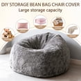 thumbnail image 2 of 6FT Large Comfy Bean Bag Couch Cover for Adults and Teens, Washable Arctic Velvet, Gray (Cover Only, No Filler), 2 of 8