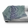 thumbnail image 3 of Navy and Teal Soft Flannel Fleece Throw Blanket, Cosmic Diagram Art Mandala Circle Ombre Art Illustration, Cozy Plush for Indoor and Outdoor Use, 70" x 90", Dark Blue Teal, by Ambesonne, 3 of 6