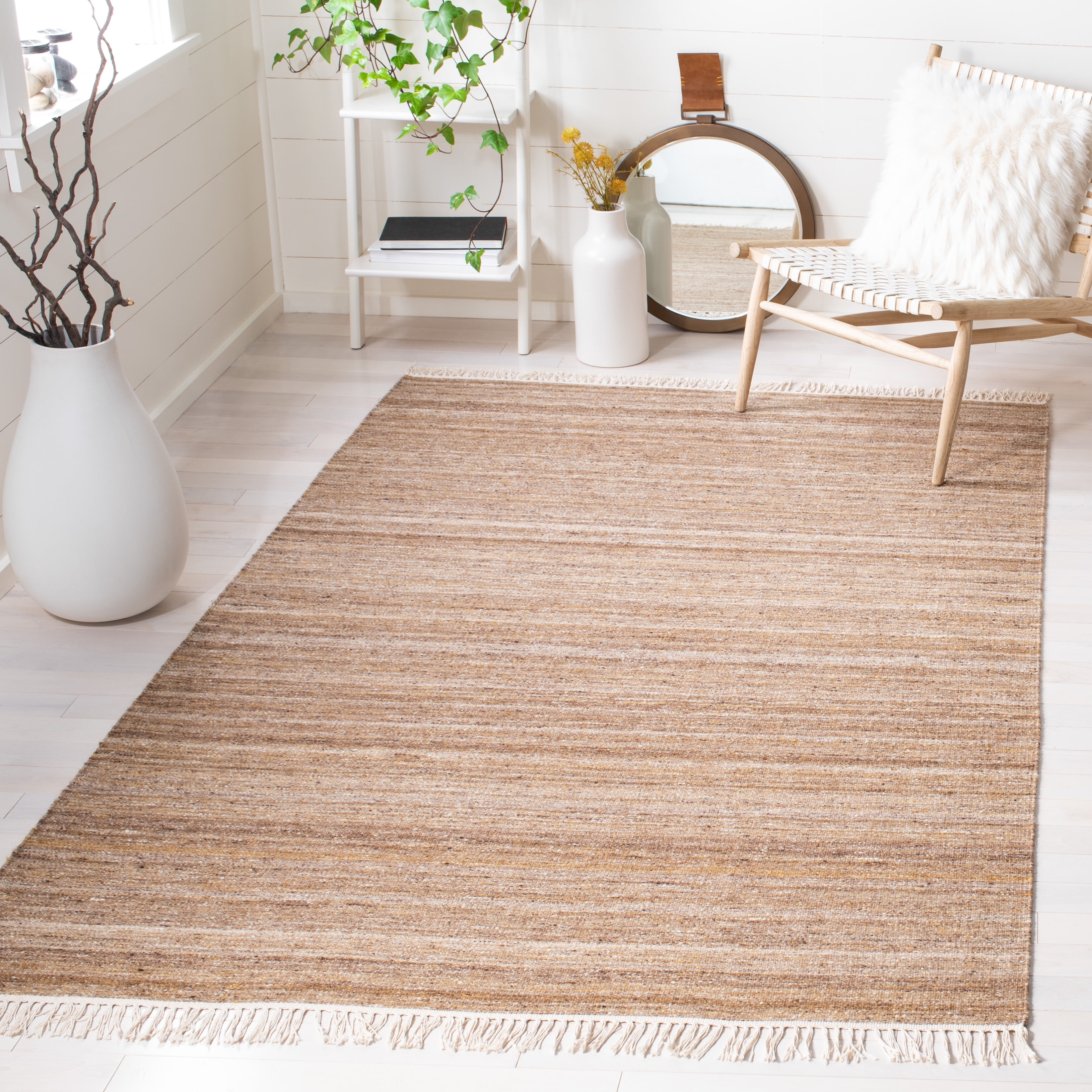 SAFAVIEH Kilim Russell Striped Area Rug, Beige/Yellow, 5' x 8'