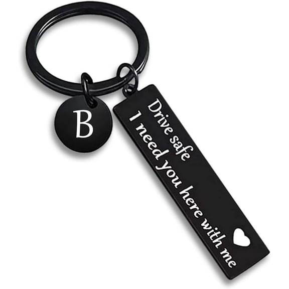SAIPN drive safe keychain for boyfriend,26-letter keychain,gifts for boyfriend on birthday christmas valentines day
