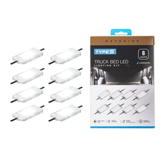 TYPE S - Truck Bed LED Lighting Kit - Bright White, IP65, 3M Adhesive, 8 Lights