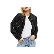 Free People Women's Fenix Faux Leather Moto Jacket Brown Size Extra Small
