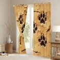 thumbnail image 3 of Manfei Embossed Sand Paw Blackout Curtains Set of 2 (52x84 Each), Animal Footprint Curtain, Tan Brown, 3 of 6