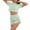 Green(New), variant on PNTUTB Women's Casual Homewear Solid Color Crew Neck Short Sleeve Cropped Top with Elastic Waist Shorts Pajama Set