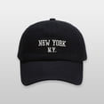 thumbnail image 2 of Black Hats for Men Unisex Baseball Cap for Athletic and Casual Style Adjustable Letter Print Sun Hat with Curved Brim, 2 of 3