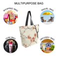 thumbnail image 7 of FORMRS Womens Canvas Tote Bag with Zipper Inner Pocket Shoulder Handbag, Light Red Flowers, 7 of 7