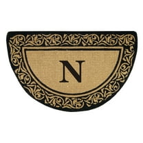 Heavy Duty Coir Door Mat Bella, Monogram N - 22" x 36"