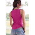 thumbnail image 4 of Womens Summer Casual V Neck Sleeveless Workout Tank Tops Pink M, 4 of 9