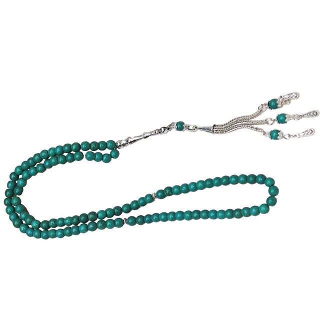 Traditional Islamic Rosary Necklace Smooth Beads Chain Bangle For Sensitive Skin Handmade Spiritual Ornament White