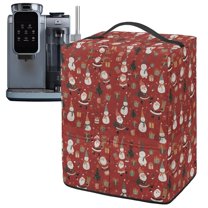 ZIATUBLES Christmas Ice Cream Machine Dust Cover, Stain Resistant Polyester Soft Drink Maker Decor Cover Compatible with Ninja NC501/NC301/NC299amz Model, Santa Claus Snowman Red Print