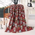 thumbnail image 4 of Red Skull Rose Pattern Blanket,Comfortable Soft Lamb Wool Throw Blanket,All Season,Warm Lightweight Blankets for Sofa Bed Couch Living Room Chair,50"x60", 4 of 4