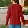 thumbnail image 4 of ATOGUTA Girls Uniform Shirts Long Sleeve T Shirts Kids Fall Tops Crewneck Basic Tees Size 4T-15, Red, 4 of 6