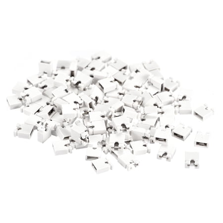 UPC: 0758544197303 | 100pcs 2.54mm Standard Pin Header Jumper Cap Short Circuit Connection Cap Mini Micro Jumper Bridge Plug White