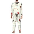 thumbnail image 7 of Salouo Christmas Pug Dog Print Button-Front Long Sleeve Pajama Set for Men, Soft 2Pjs Men's Long Sleeve Sleepwear -Large, 7 of 7
