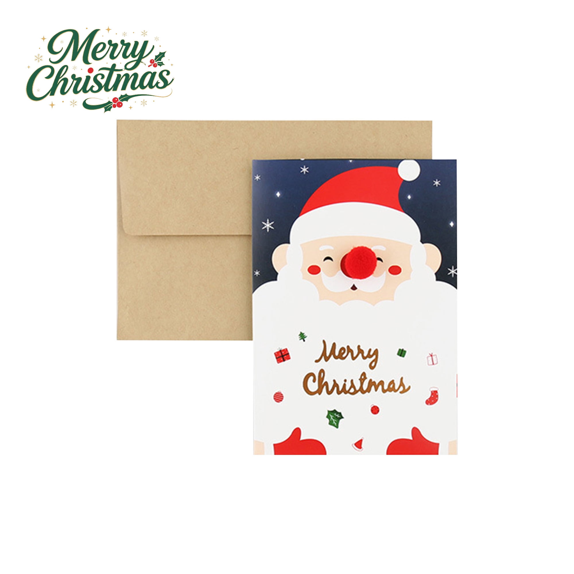 Christmas Greeting Cards Paper Stamping Holiday Blessing Postcards with Envelopes Multicolor New Year Wishes Note Cards for Family Friends Business Christmas Holiday Home Decoration