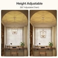 thumbnail image 5 of Tribesigns 4-Light Farmhouse Gold Chandelier, Metal Cage Adjustable Industrial Hanging Pendant Light Ceiling Fixture for Kitchen Island, Dining Room, Entryway UL Listed, E12 Base, 5 of 9