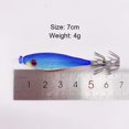 thumbnail image 3 of 2 uds. 7cm 4g señuelos de pesca con anzuelo de cebo de camarón de madera Artificial luminosa (azul) JShteea Para Estrenar, 3 of 8