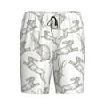 thumbnail image 4 of Wukai Hand Drawn Rabbit Men’s Short Pajama Pants With Pockets Soft Sleep Pj Shorts for Men-Medium, 4 of 6