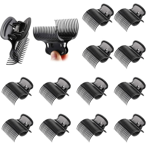 12 Pieces Hot Roller Clips, Hot Roller Hair Clips, Plastic Curler Claw Clips, Replacement Roller Clips, For Hair Section Styling