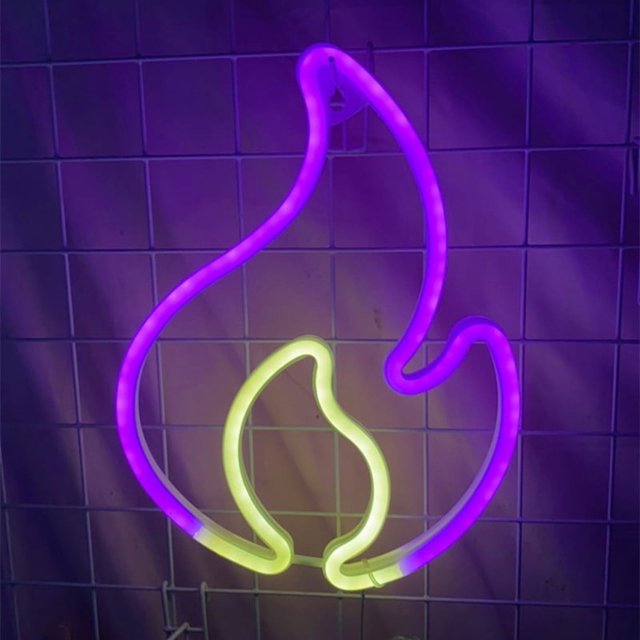Luz de llama LED de neón, iluminación creativa para habitaciones de celebridades de Internet, luces decorativas navideñas