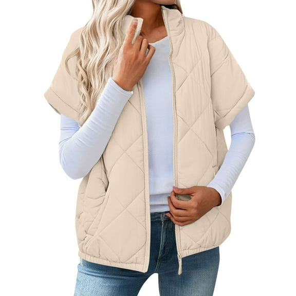 Women's Lightweight Quilted Puffer Vest Sleeveless Button Padded Gilet