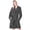 Grey, variant on Dark Gray Plush Robe for Women, Soft Fleece Short Bathrobe, 2XL/3XL