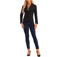thumbnail image 2 of INSPIRE CHIC Notched Collar Blazer for Women's Long Sleeve Two Buttons Suit Office Work Blazers, 2 of 5