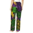 thumbnail image 3 of Disketp Mardi Gras7 Print Women'S Comfy Pajama Pants Casual Drawstring Palazzo Lounge Wide Leg Pants, 3 of 9