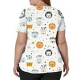 thumbnail image 4 of LHVUOA Scrub Tops for Women Short Sleeve V Neck Tops with Cute Printed Cozyfit Scrubs for Women, 4 of 5