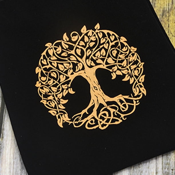 Bolsa De Almacenamiento De Cartas Tarots De Terciopelo Bolsa de terciopelo para tarjetas de tarot con cordón para joyas, bolsa para dados (árbol de la vida negro) Likrtyny Para Estrenar
