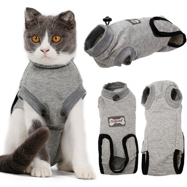 Traje de recuperación para gatos Heridas abdominales Enfermedades de la piel E-Collar Alternativa de cono