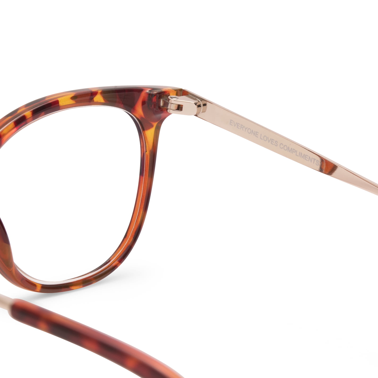 Compliments by DIFF Eyewear Darcy Blue Light Reading Glasses for Women Amber Tortoise +2.0