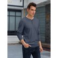 thumbnail image 3 of GIRUNS Men's Long Sleeve Waffle Henley Casual Henley T-shirts for Men, 3 of 6