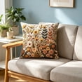 thumbnail image 6 of Vintage Floral Throw Pillow Covers, Short Pile Plush Boho Decorative Square Pillowcases for Living Room Couch Bed Decor, 6 of 6