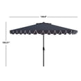 thumbnail image 4 of SAFAVIEH Outdoor Collection Elegant Valance 11-Foot Round Umbrella Navy/White, 4 of 7