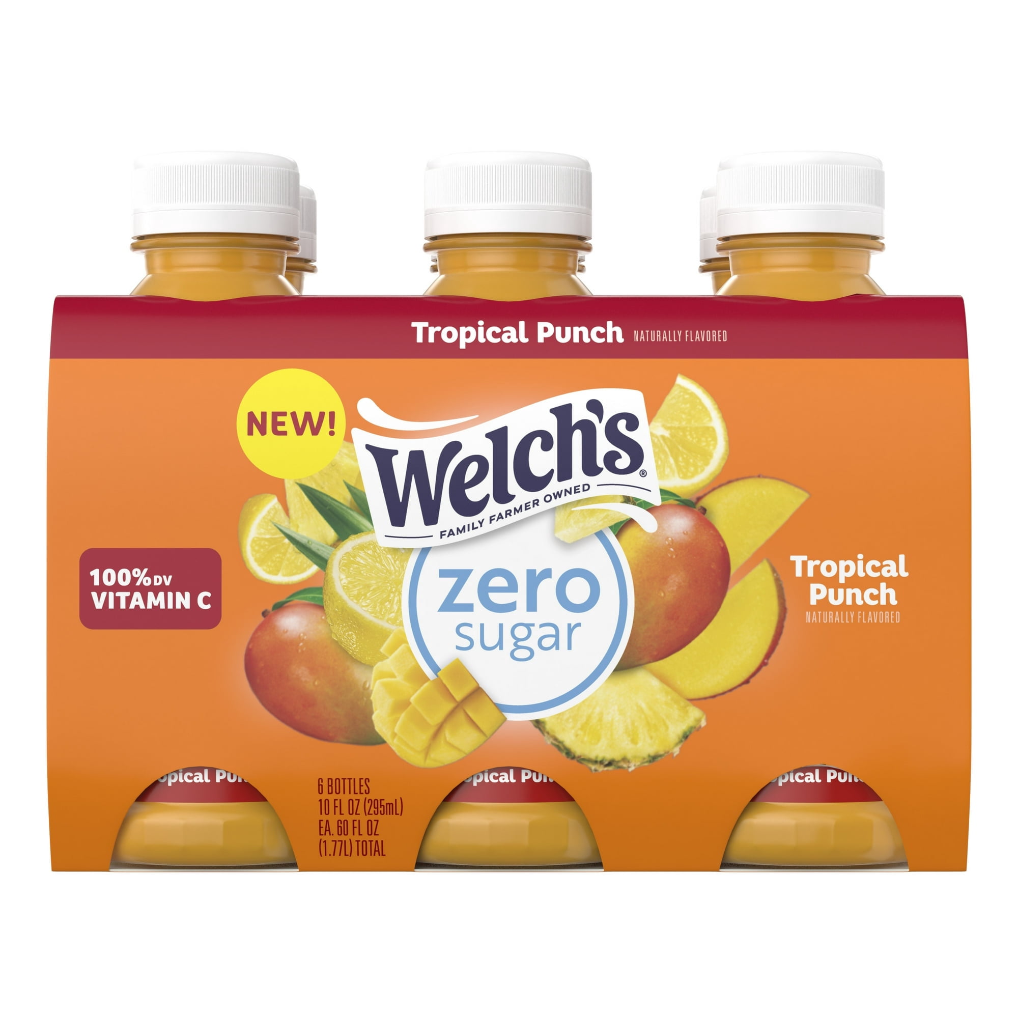 ( 2 Box ) WELCH'S 10 FL OZ ZERO SUGAR DRINK - TROPICAL PUNCH